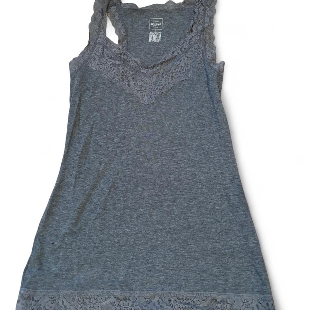 Mossimo Supply Co. Gray Lace-Trim Tank